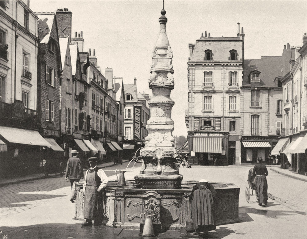 INDRE-ET-LOIRE. Fontaine de Beaune, à Tours 1903 old antique print picture